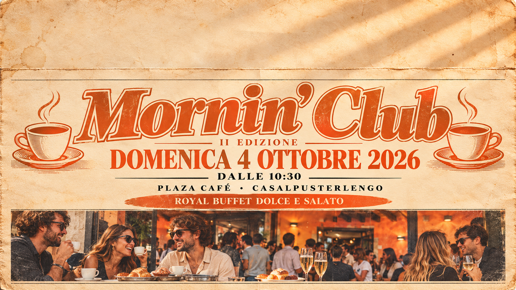 Il Mornin’ Club torna al Plaza Café: domenica 4 ottobre la seconda edizione